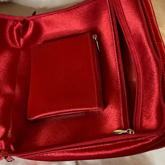 Yves Saint Laurent Parfums Red Cosmetic Bag YSL Bag - Picture 3 of 9